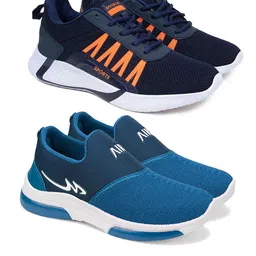 World Wear Footwear Pack Of 2 Men Mesh Running Non-Marking Shoes-picture-21