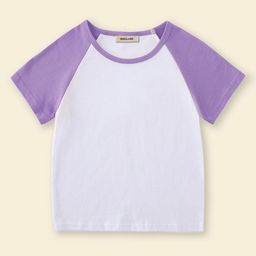 INCLUD Girls Colourblocked Round Neck T-shirt-image-74