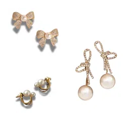 Brijsun Combo Set of 3 Stylish Pearl Earring-25