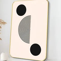 SAF Off White & Black Modern Minimalist Sparkle Wooden Wall Art-picture-41