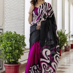 HERE&NOW Abstract Printed Saree-image-20