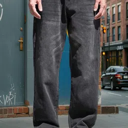 AFLASH Men Mid-Rise Light Fade Baggy StretchableRegular Jeans-image-105