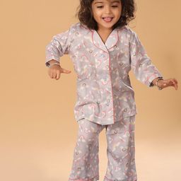 The Mini Trunk Kids Graphic Printed Night suit-image-23