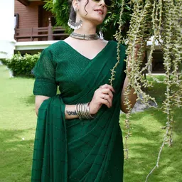 K 5 Fashion Embellished Beads and Stones Pure Chiffon Ready to Wear Saree-picture-48