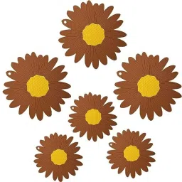 Coasters Set - Non-Slip Coasters Made of Silicone Washable & Reusable Coaster for Kitchen, Dining Table, Office, In 2 Size,Brown Trivet-34