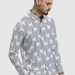 Snitch Men Smart Slim Fit Spread Collar Abstract Printed Casual Shirt-image-71