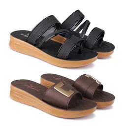 BERSACHE Women Set Of 2 Open Toe Flats-image-49