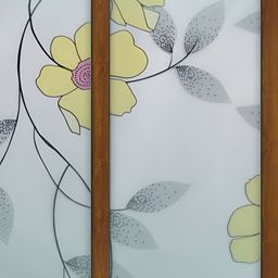 INDIAN ROYALS Grey & Yellow Flower Printed Self-Adhesive & Durable Wall Sticker-image-89