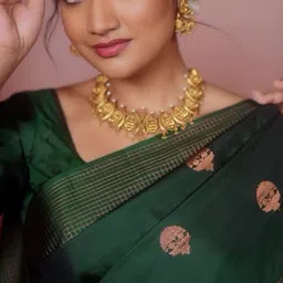 CANIZZARO Women Woven Design Zari Banarasi Saree-picture-45