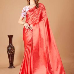 Aruna Sarees Satin Saree With Blouse Piece-image-62