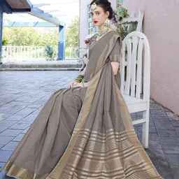 Anouk Rustic Zari Kovai Saree With Blouse Piece image 3
