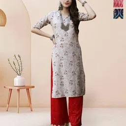 7Threads Selection Of 3 Floral Printed Round Neck Straight Kurtas-17