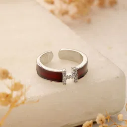 SARAF TRENDZ Silver-Plated AD Stone Studded Anti-Tarnish Finger Ring-picture-31