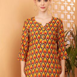 Akshatani Geometric Printed V-Neck Pure Cotton Kurti-picture-10