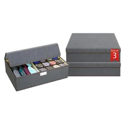 Kuber Industries Grey 3 Pieces Regular Drawer Organisers-55
