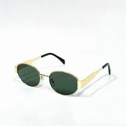 Eyedens Unisex Oval with UV Protected Lens Sunglasses Oval_Cat-eye_Gld-Green_(imp)-picture-24