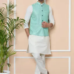 See Designs Men Regular Sequinned Pure Cotton Kurta with Pyjamas-picture-43