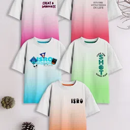 3PIN Boys 5 Colourblocked Drop-Shoulder Sleeves T-shirt-image-29