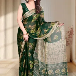 MAGNEITTA Floral Printed Pure Chiffon Saree-picture-53