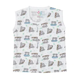 SMILEY BUTTONS Infant Round Neck Printed Cotton Jhablas MBJ-008_0-6M-image-33