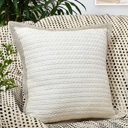 ANWYN White & Beige Square Cushion Covers-13
