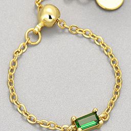Peora Gold-Plated Crystals Studded Adjustable Chain Finger Ring image 4
