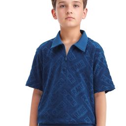 RARE ONES Boys Self Design Polo Collar Cotton T-shirt-picture-39
