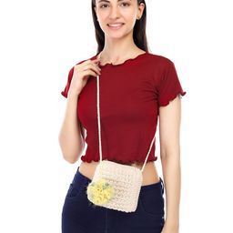ITIHASIKALA Cross Body Crochet Sling Bag-image-22
