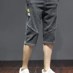 HERE&NOW Men Solid Denim Shorts-image-20