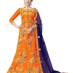 Maroosh Embroidered Thread Work Unstitched Lehenga & Blouse With Dupatta-image-60
