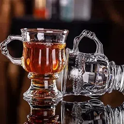 Pack of 6 Glass Pack of 6 Glass Tableware royal Style Transparent Cup for Tea Coffee Mug Glass-19