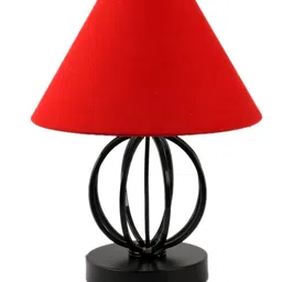 Devansh Red Cotton Table Lamp With Iron Base image 2