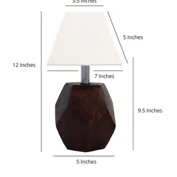 Pinecraft INTERNATIONAL White Sefinn Table Lamp With Frustum Shade image 4