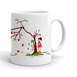 Phirki Studio White & Red 2 Pieces Printed Ceramic Glossy Mugs 325 ml image 5