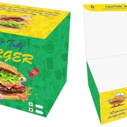 Burger Box Paper, Cardboard Burger Box Size- 4.20x4.20x3.20 Inch, L - 4.20", B -4.20", H - 3.20" Packaging Box-picture-16
