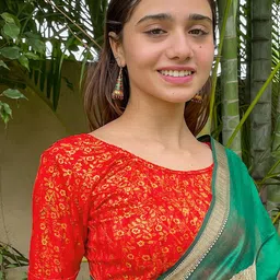 Bindigasm's Advi Printed Jacquard Saree Blouse-picture-36