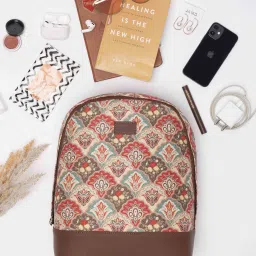 Small 12 L Backpack Mughal Art Multicolor Dome Daypack-12