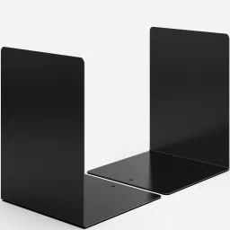 Heavy Duty Metal Non Slip bookends Book Shelves Holders case for Office, Home Iron Book End-image-14