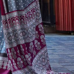 Mitera Bandhani Satin Block Print Saree image 5