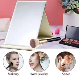 UniKart White Foldable & Adjustable Leather Mirror image 4