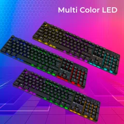 ZEBRONICS War-K Wired USB Standard Gaming Keyboard Compatible with Desktop, Laptop, Mac 104 Keys, Multi-Color LED, 1.8m Braided Cable, Anti-Ghosting 19 Keys image 5