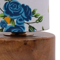 Devansh White & Blue Printed Traditional Column Table Lamp with Shade image 4