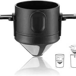 Reusable Stainless Steel Coffee Cone,Coffee Cone with Collapsible Ear, Double Indian Coffee Filter-17