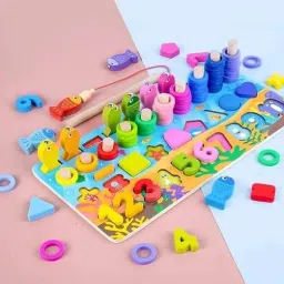 4 in 1 Multifunctional Logarithmic Board Montessori Activity Toys For Children-image-39