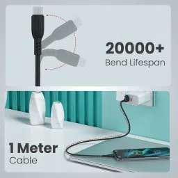 Portronics Micro USB Cable 3 A 1 m Konnect Core 3 USB-A to Micro Cable,Inbuilt Cable Management Hook,3A image 4
