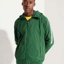 Hooded Track Wind Runner Relaxed Fit Jacket-image-3