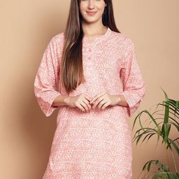 Kanvin Ethnic Motifs Printed Pure Cotton Handloom Kurti-image-64