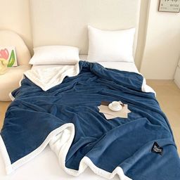 JC HOME Blue & White Mild Winter 600 GSM Double Bed Blanket-image-67