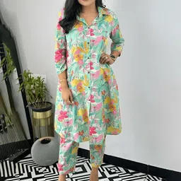 KALINI Women Floral Printed Kurta with Trousers-image-55