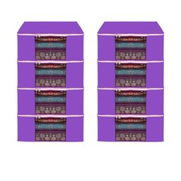 AMAK INC Purple Fabric Multi-Utility Wardrobe Organisers-picture-12
